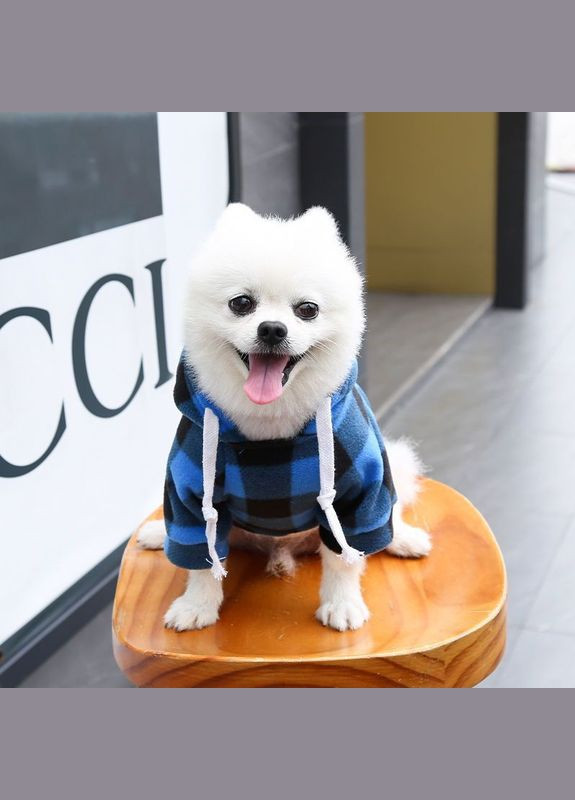 Худи для собак с карманом Pet Style "Сосиска" Черносиняя клетка 4XL No Brand - (323237065)