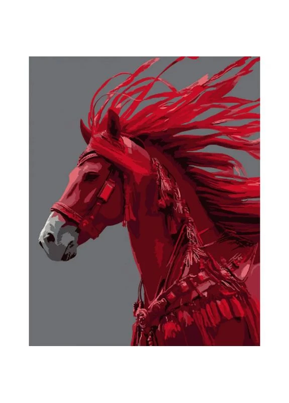Картина по номерам "Красный конь", 40*50см (955768) Santi (398799114)