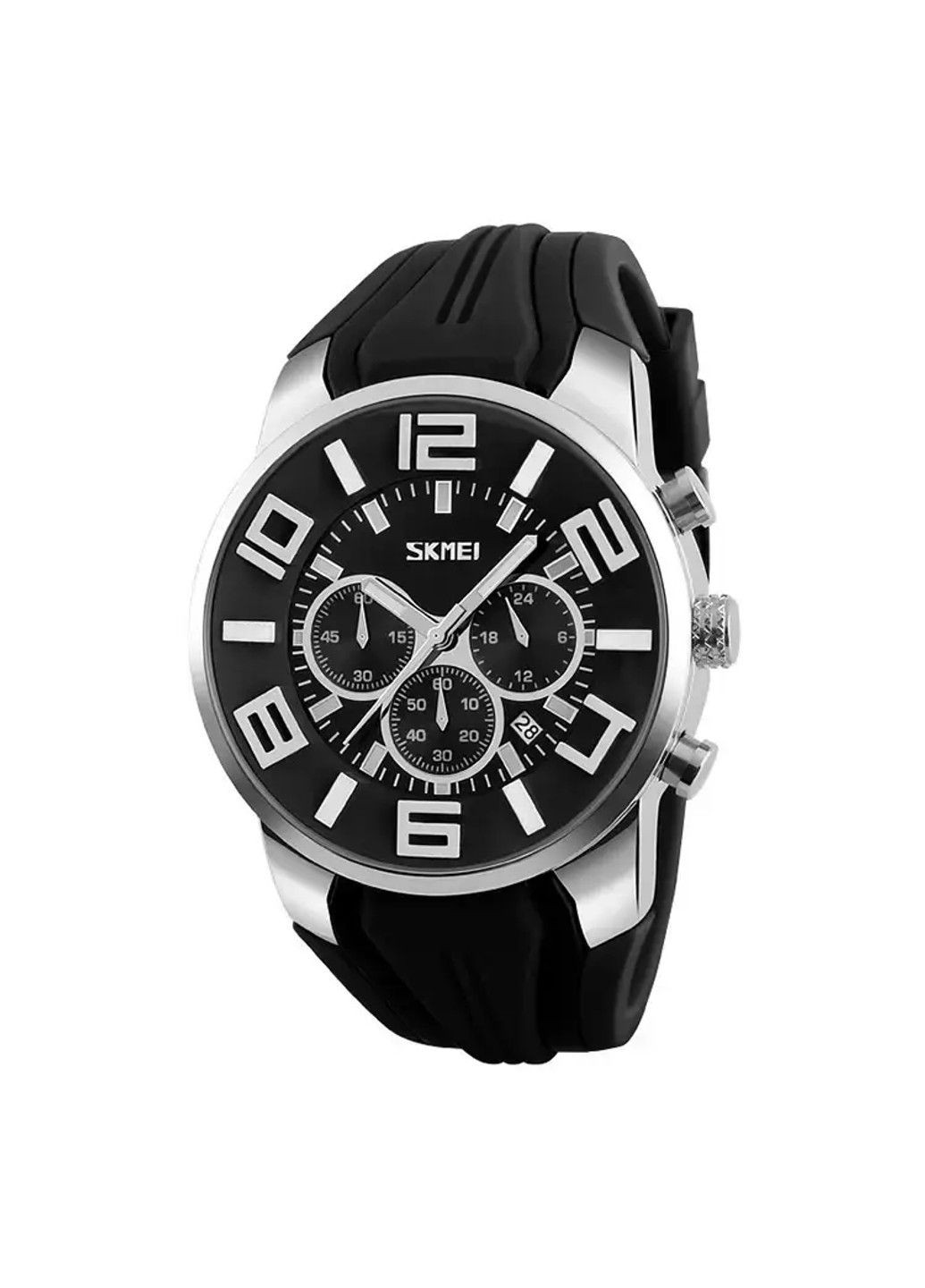 Мужские классические наручные часы 9128 (Черные с черным циферблатом ) Skmei (314483266)