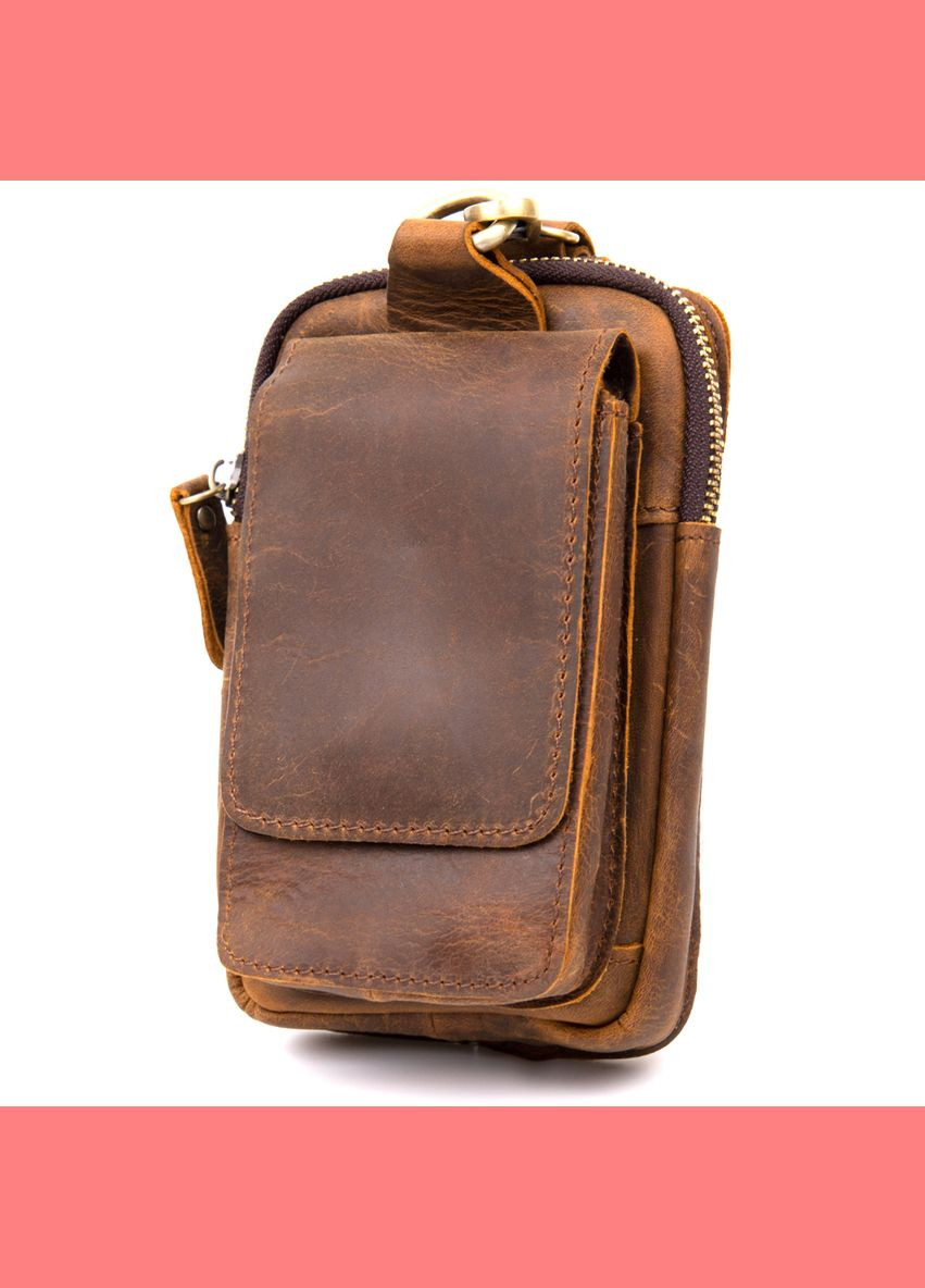 Сумка чоловіча через плече шкіряна бананка 20419 Коричнева Vintage (302008780)