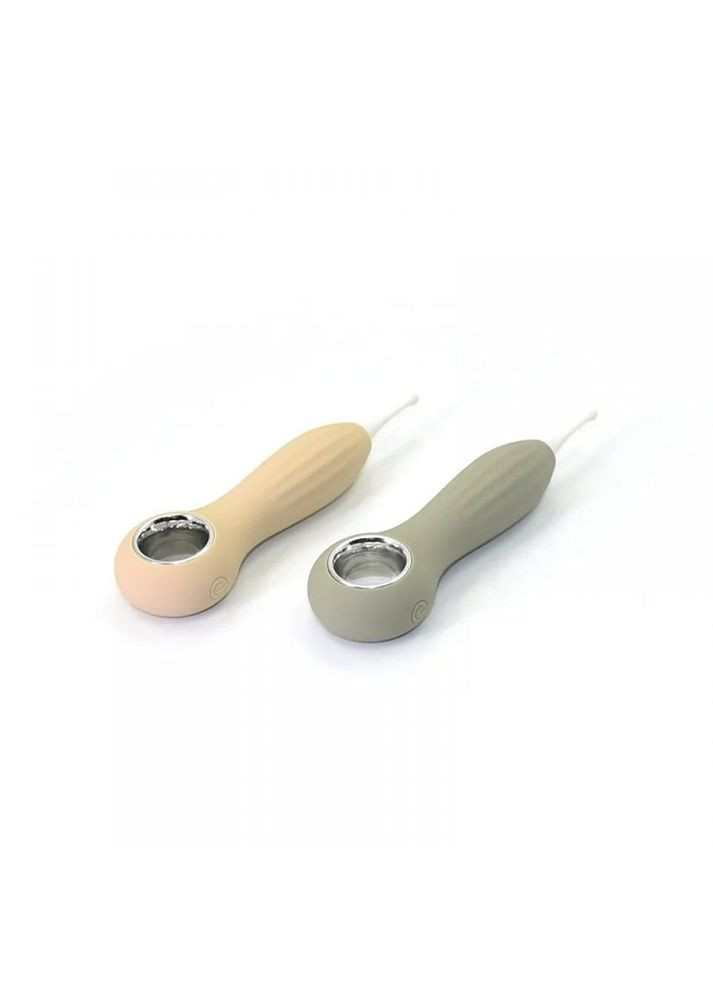 Вібратор для клітора з коливаннями та 3-ма змінними насадками, силікон Velvet Lure, сірий Sweet Em (332201559)