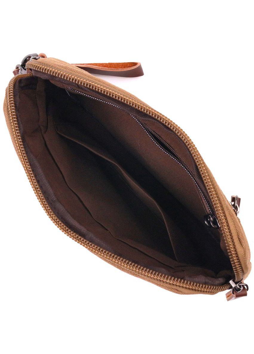 Практическая мужская барсетка из текстиля 21260 Коричневая. Vintage (298571707)