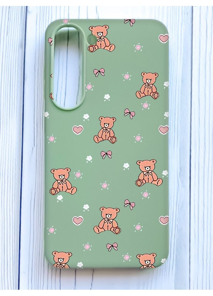 Матовий оливковий чохол на Samsung Galaxy S23 Медвежата (принт 418) Creative (361113208)