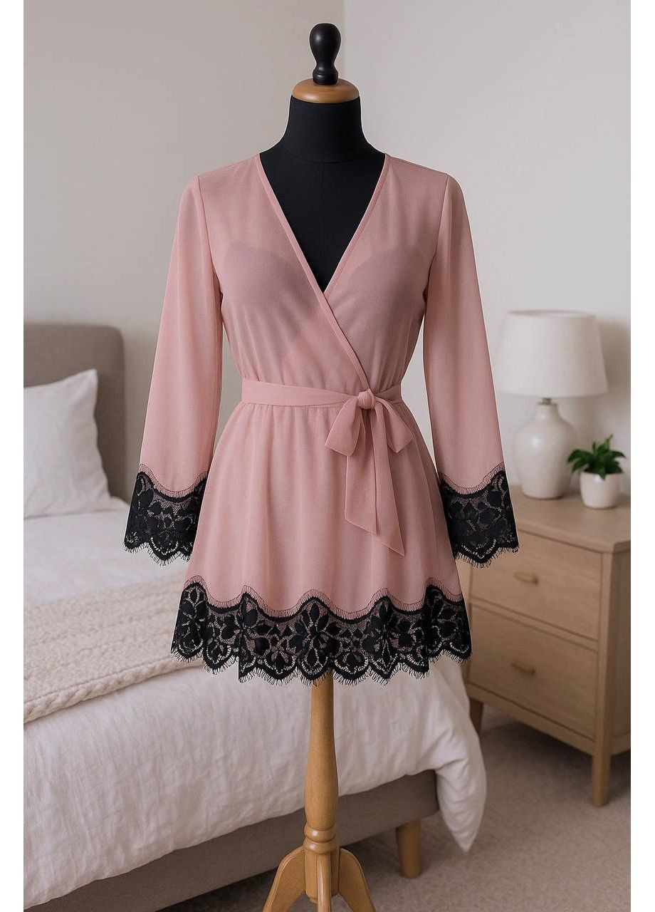 Халат жіночий прозорий з мереживом Exclusive (365819168)