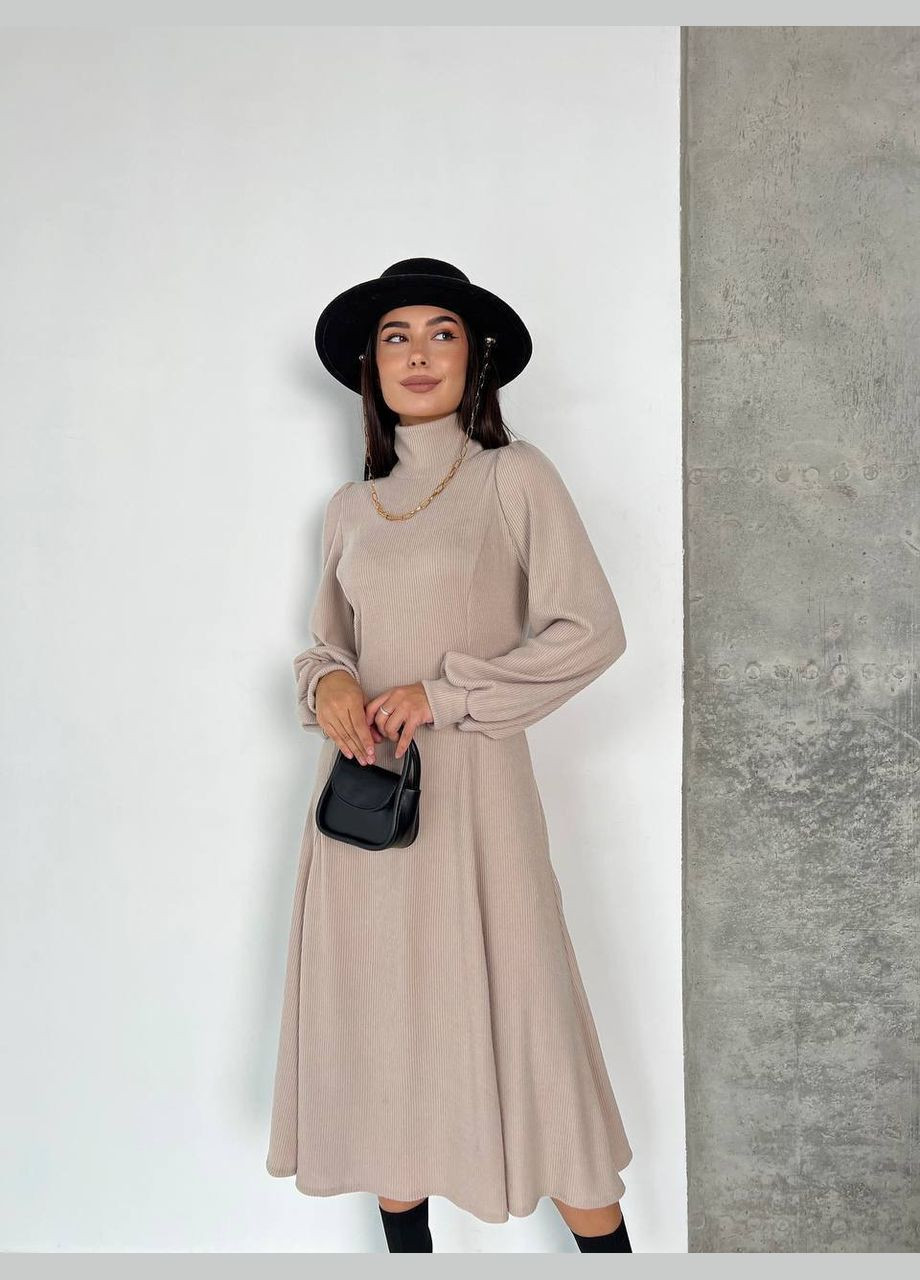 Бежева сукня практична тканина - ангора рубчик No Brand