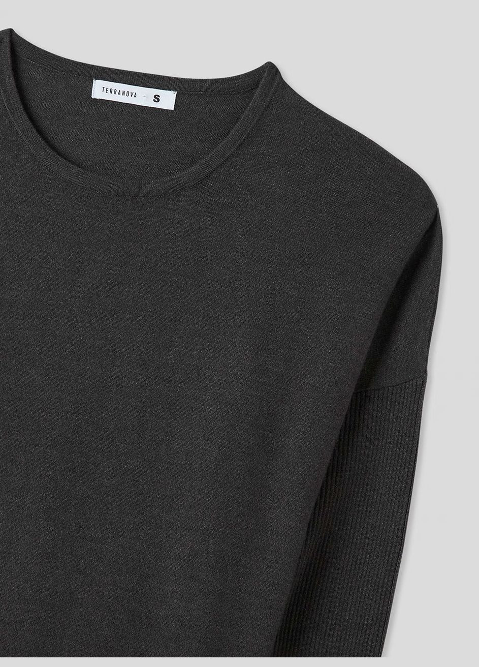 Темно-серый демисезонный свитер женщин Terranova