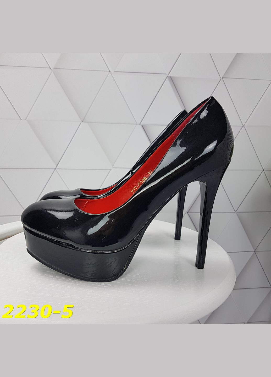 Туфли черные на шпильке с платформой (24 см) sp-2230-5 No Brand