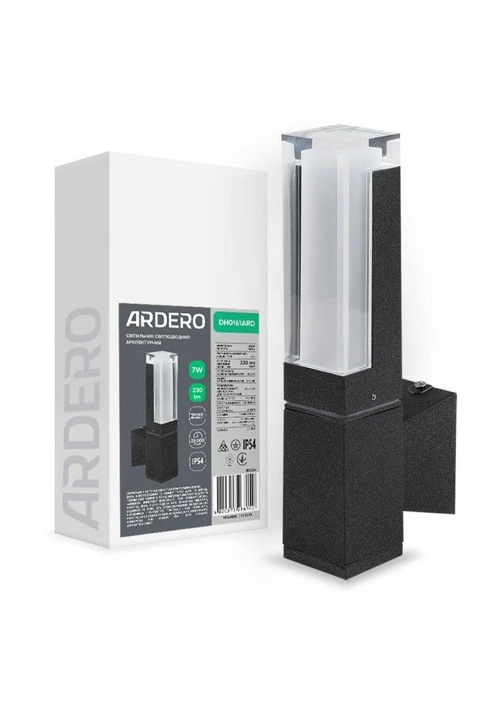 Архитектурный светодиодный накладной светильник DH0161ARD ARCTIC 7 Вт 3000 K черный Ardero (388344101)