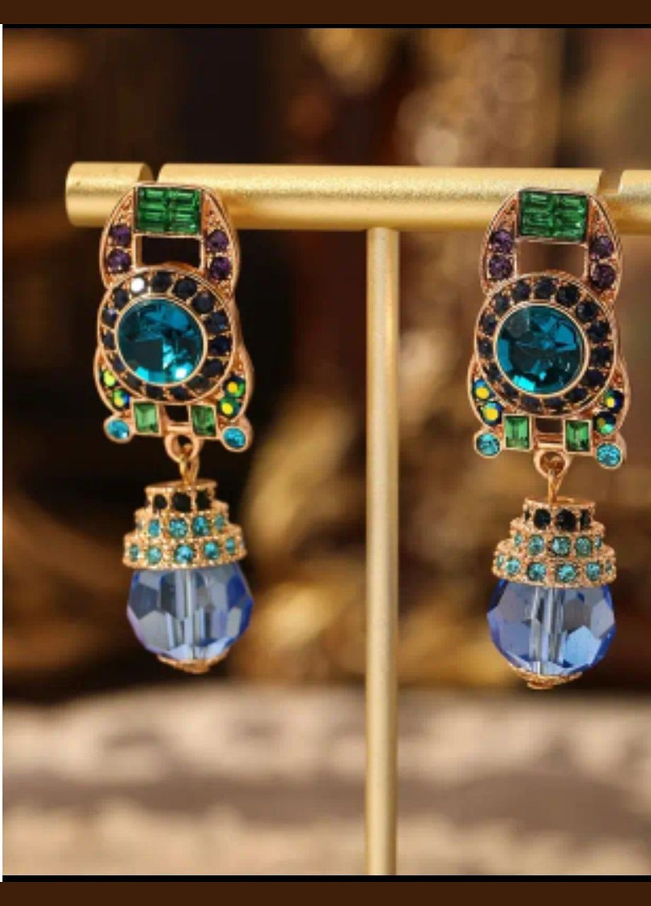 Вінтажний стиль: розкішні сережки в стразах, 10-838 Fashion Jewelry (336550577)