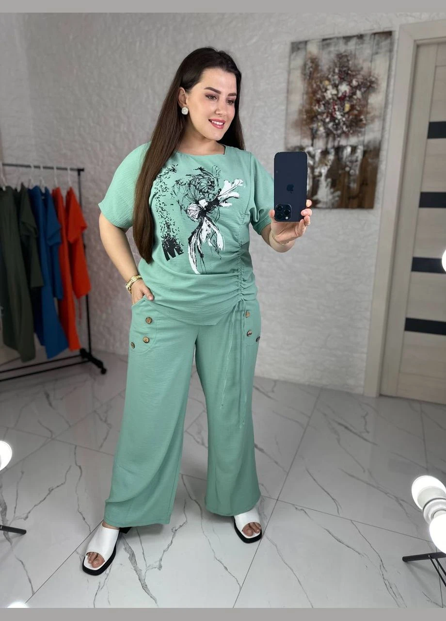 Женский костюм-двойка цвет оранжевый New Trend (304989122)