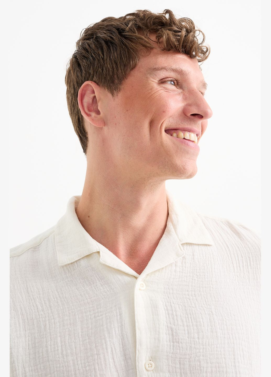 Молочная кэжуал рубашка однотонная C&A