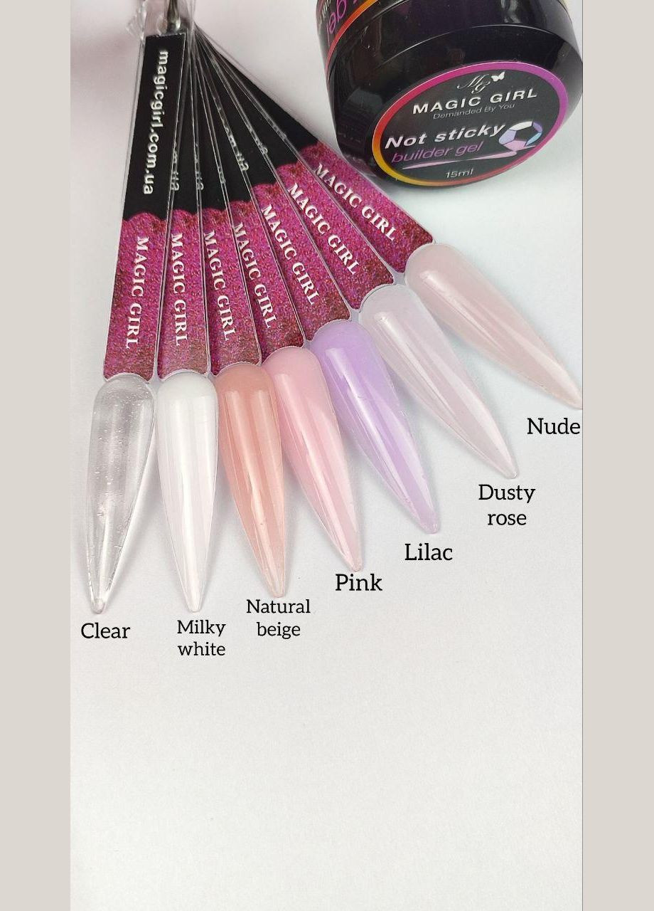 Гель для наращивания ногтей, не липнет к рукам, Builder Gel No Sticky, milky white ( ), 30мл Magic Girl (303635411)
