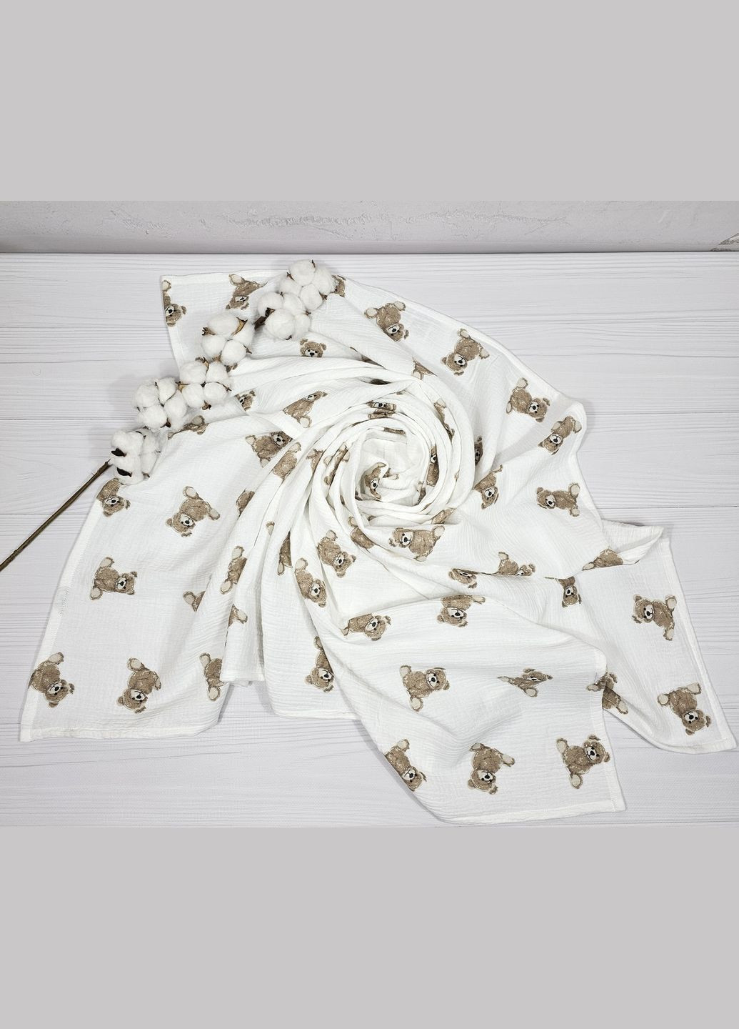 Набор в коляску a.l.babybox с муслиновым пледом Медвеженок Молочный No Brand (315488056)