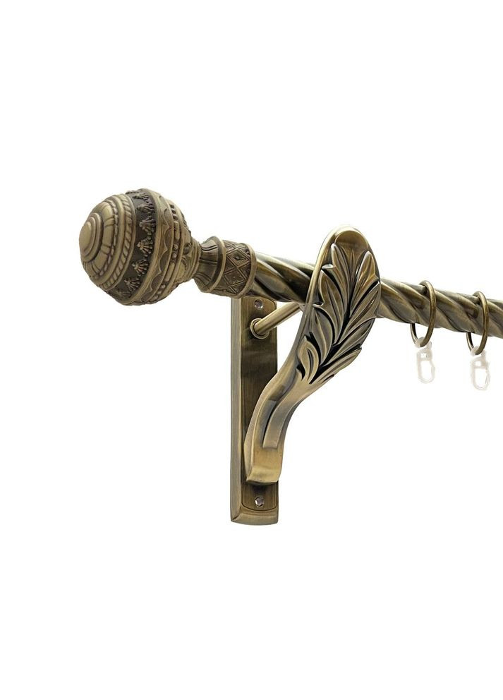 Карниз Арабеска металевий однорядний ретро скручена труба Антик 25 мм 240 см (00-00016723) ORVIT (300284655)