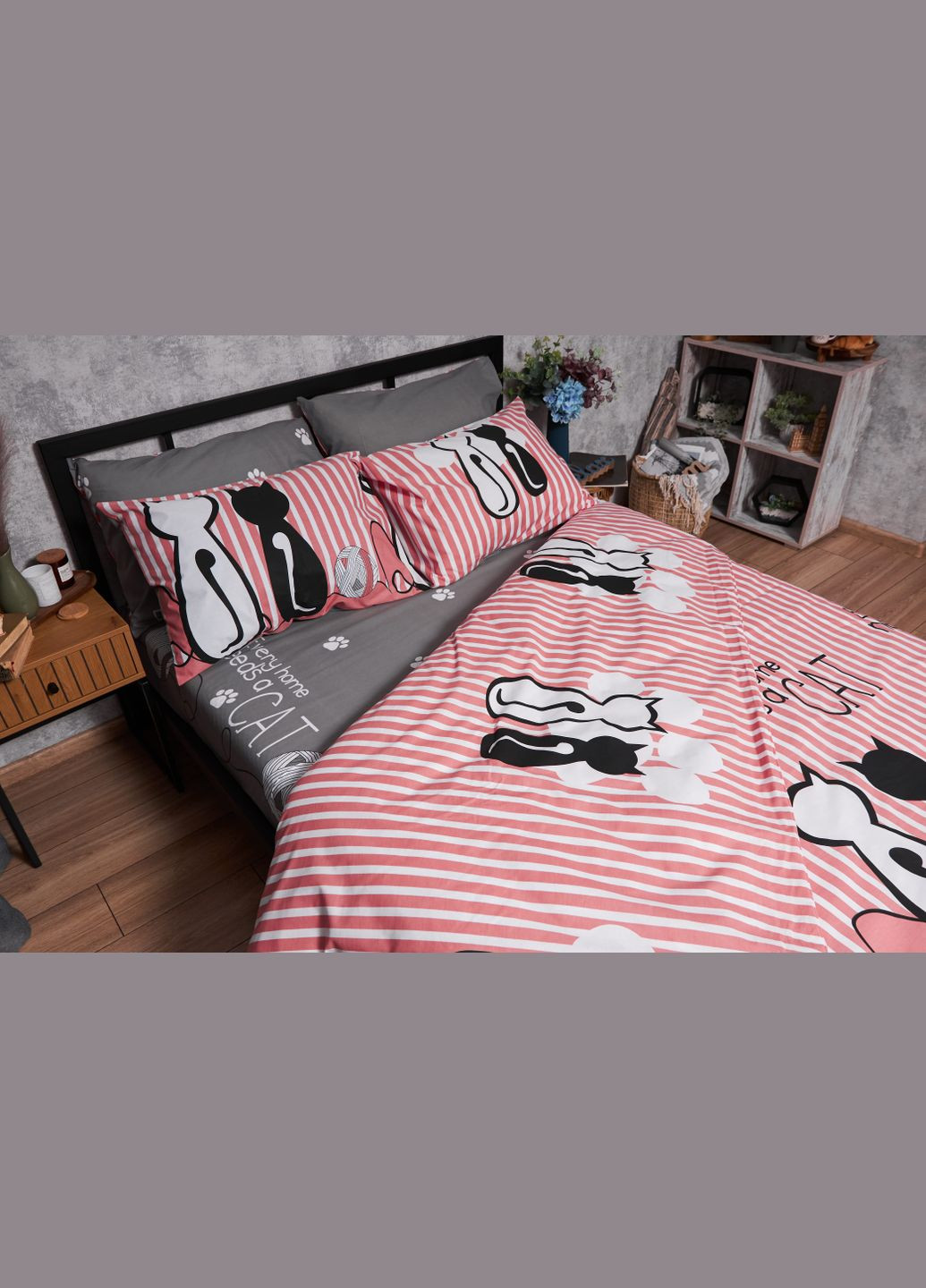 Комплект постільної білизни Бязь Gold Люкс євро 200х220 наволочки 2х40х60 (MS-820003230) Moon&Star Cat (288044300)
