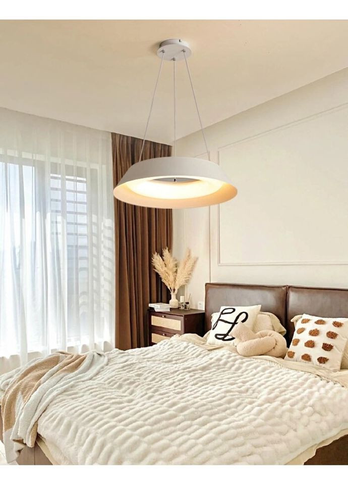 Люстра светодиодная подвесная LED светильник для квартиры на потолок лэд с пультом 27577 Белый 25-90х50х50 см. Sunnysky (324396287)