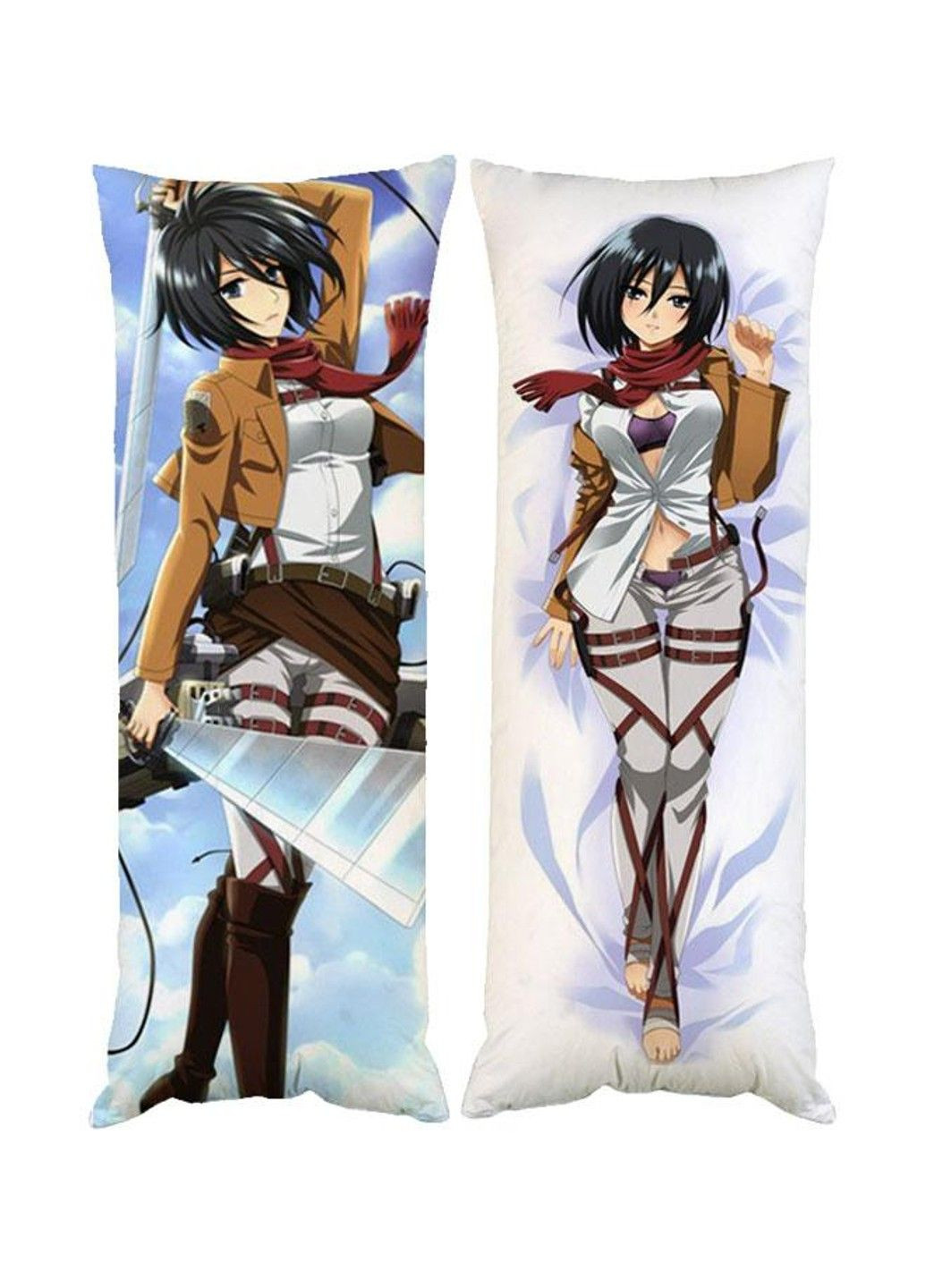 Подушка дакимакура Микаса Атака Титанов декоративная ростовая подушка для обнимания двусторонняя No Brand (329433105)