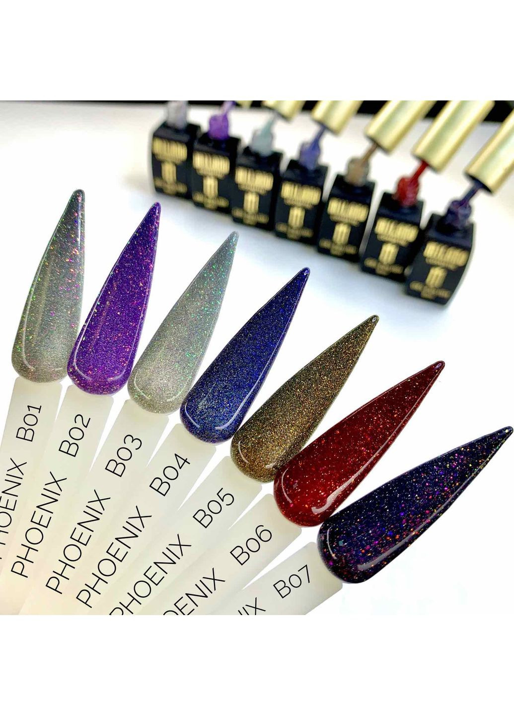 Светоотражающий гель лак PHOENIX B 03 8 мл Milano Світловідбиваючий (361849833)