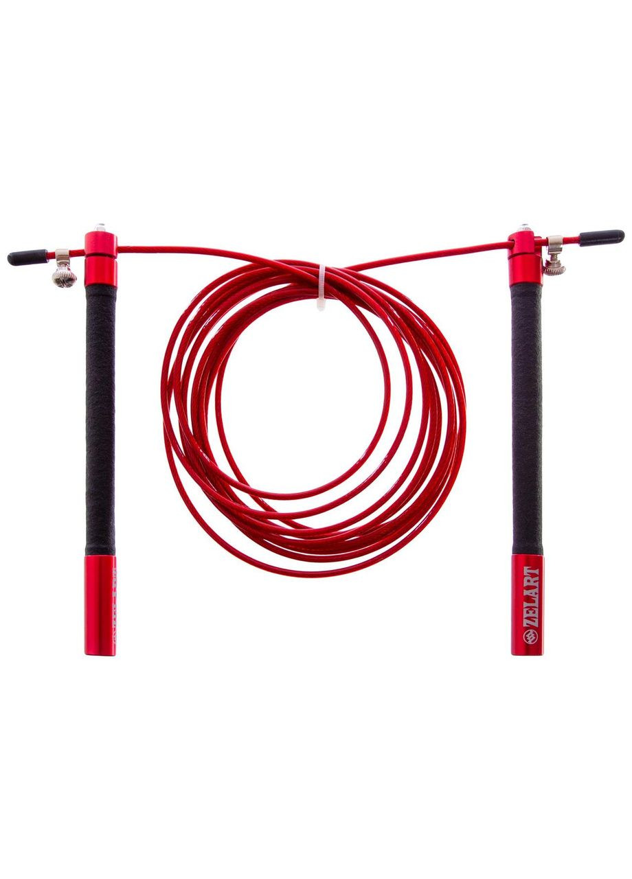 Скакалка профессиональная со стальным тросом скоростная с подшипниками. (l-3м, d-2,6мм, ) Zelart (354702922)