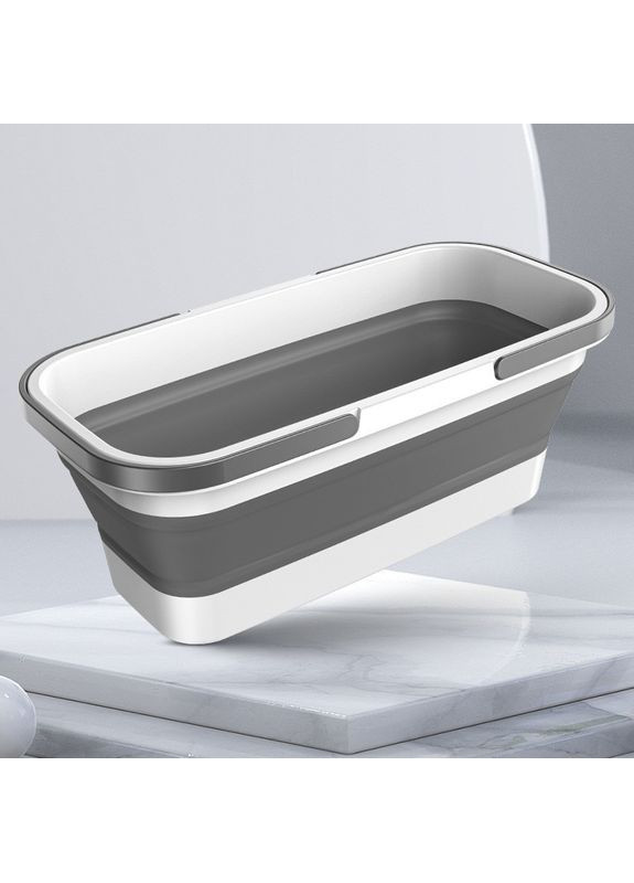 Складное ведро для швабров силиконовое 15л Grey No Brand (350349286)