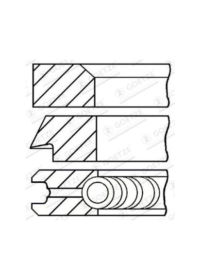 Кольца поршневые (1CYL) BMW 80.0 (1.5/2/3.5) M20 08-131300-00 GOETZE (366135423)