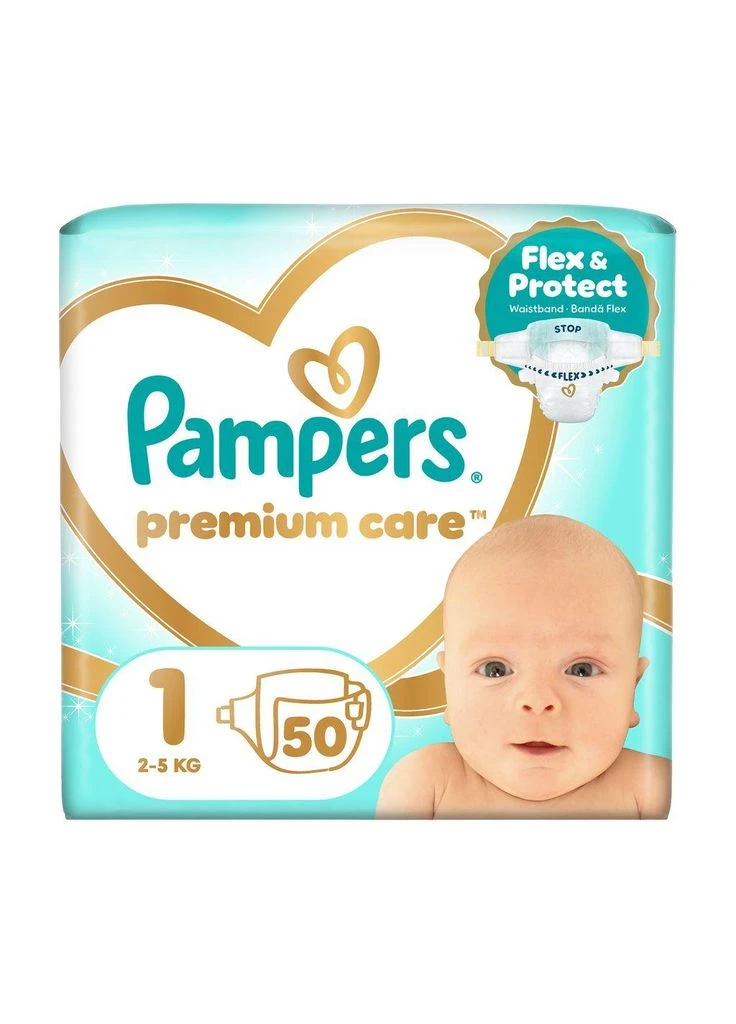 Детские подгузники Premium Care 1 /2-5 кг/ 50 штук Pampers (397077343)