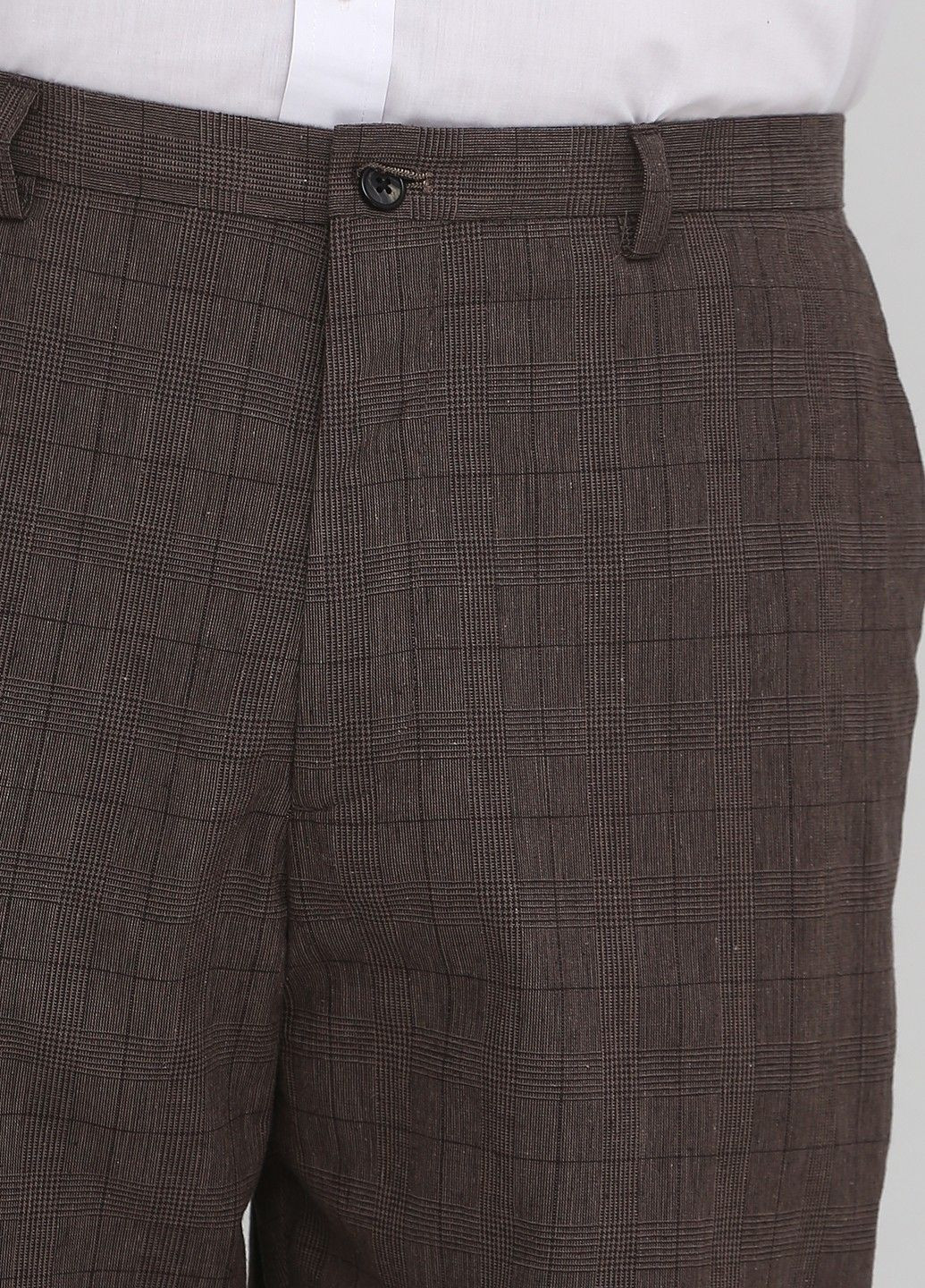 Темно-коричневые классические демисезонные брюки C&A