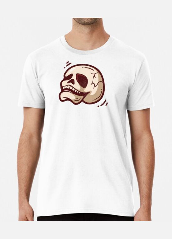Белая мужская футболка с принтом череп хэллоуин Stedman