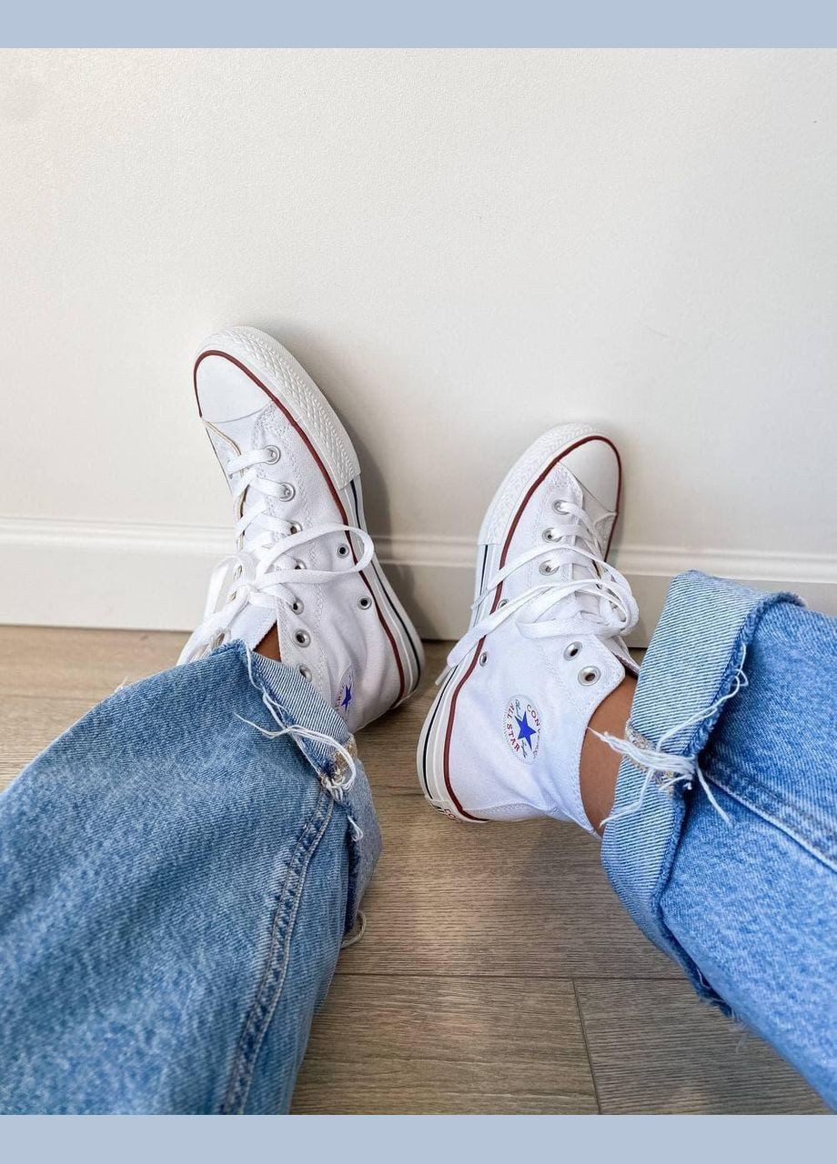 Комбіновані Літні кросівки Converse Classic High White Конверс