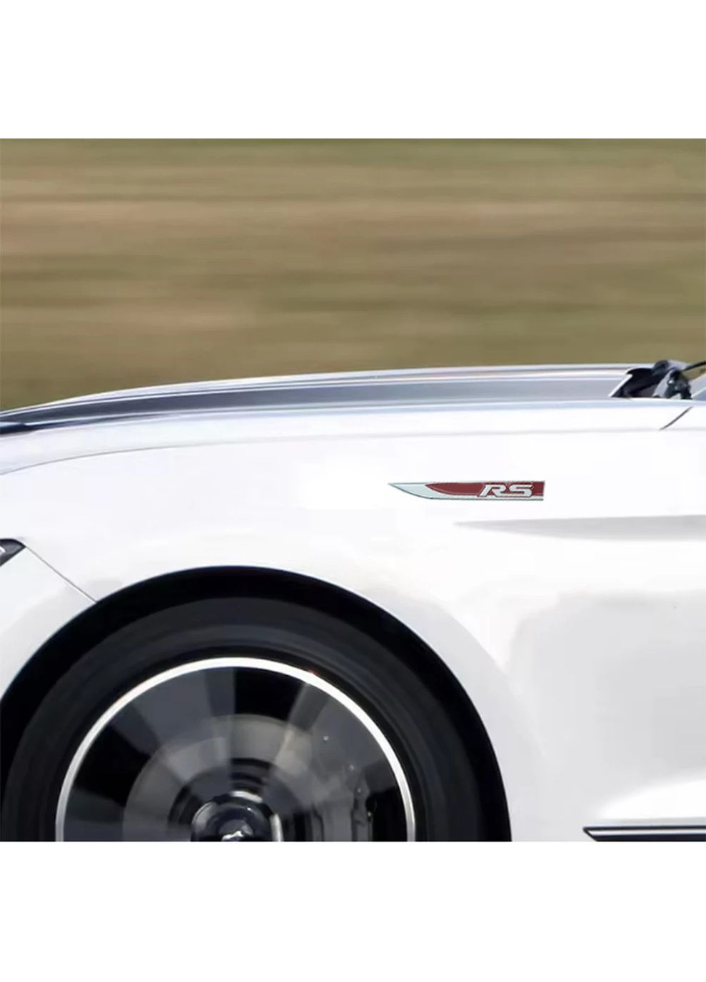 Емблема крила RS для 2шт 148х18 мм чорні (метал) на скотчі Volkswagen (369610388)