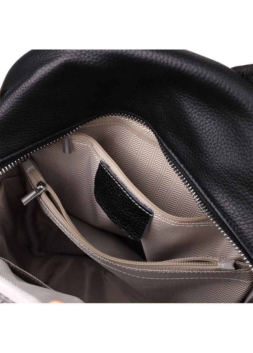 Рюкзак женский из натуральной кожи 10 л городской маленький Черный 39556 Vintage (355884762)