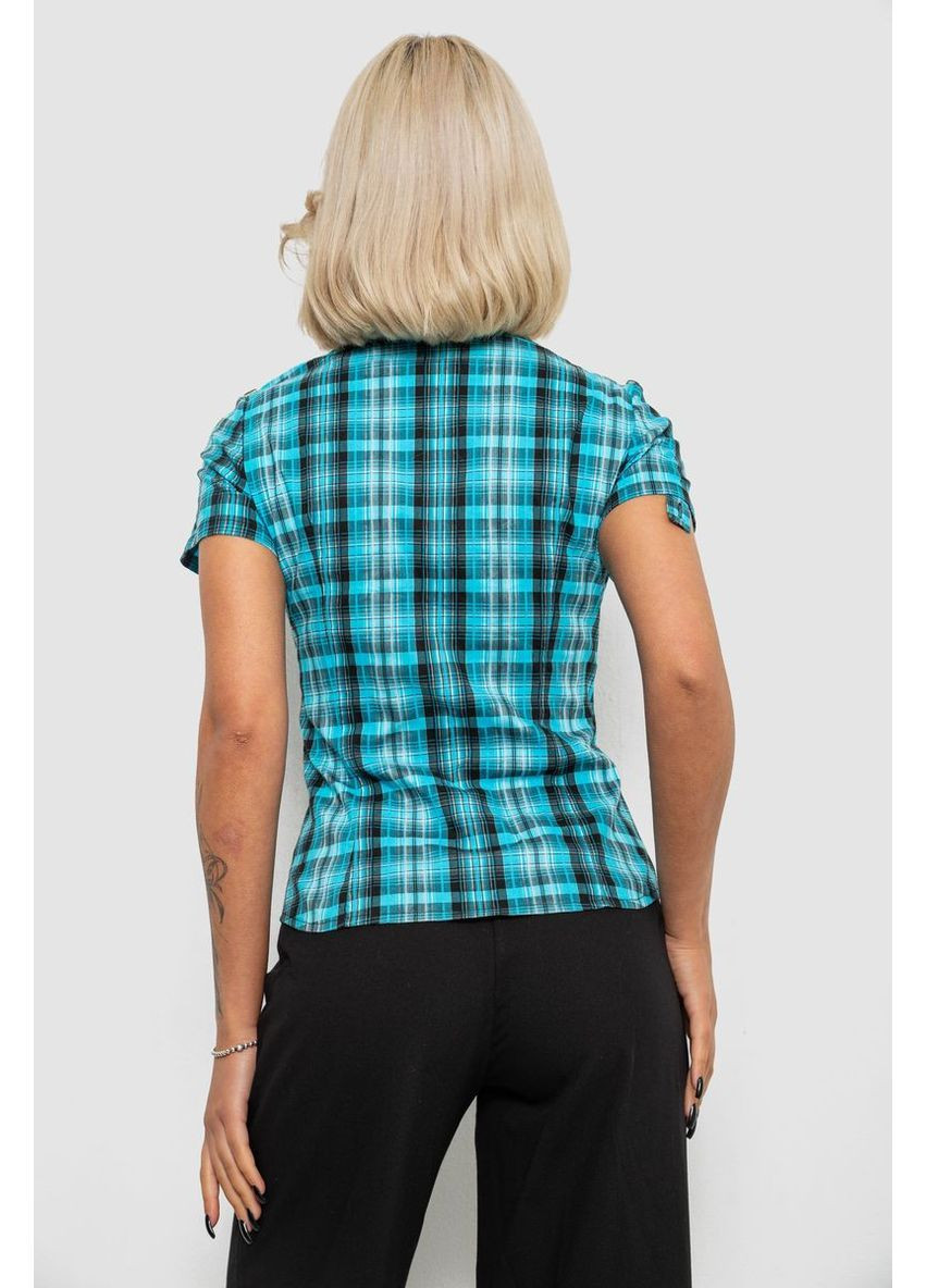 Бирюзовая рубашка женская в клетку Ager 230R065