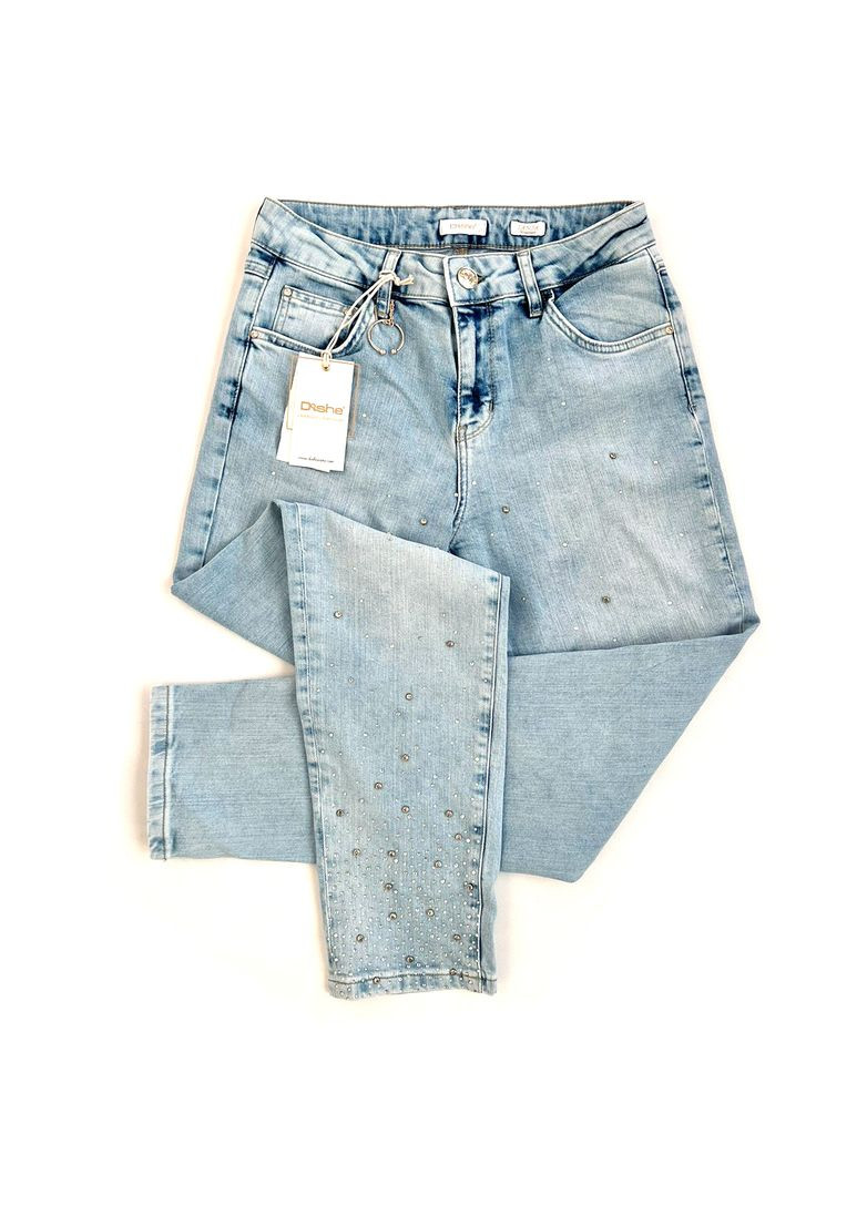 Блакитні жіночі джинси зі стразами, Dishe. Fashion - (338596726)