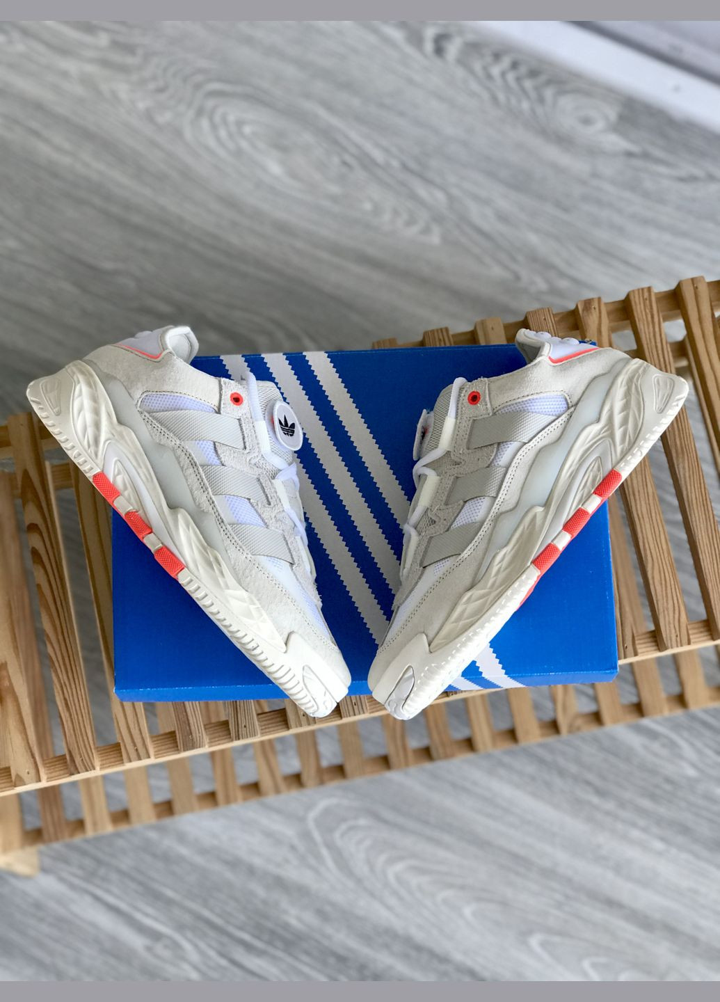 Бежевые демисезонные кроссовки мужские и женские adidas niteball beige | адидас найтбол бежевые No Brand