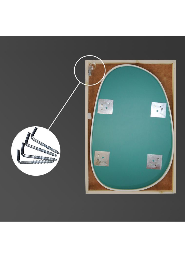 Дзеркало асиметричне дерев'яне Natural Dark Ясен 55x85 см Luxury Wood Dali (369546945)