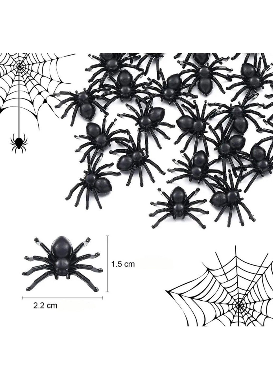 Набір пластикових павуків Хелловін 50 шт, що світяться в темряві, IDEA12-HOL20 99IDEAS (329144499)