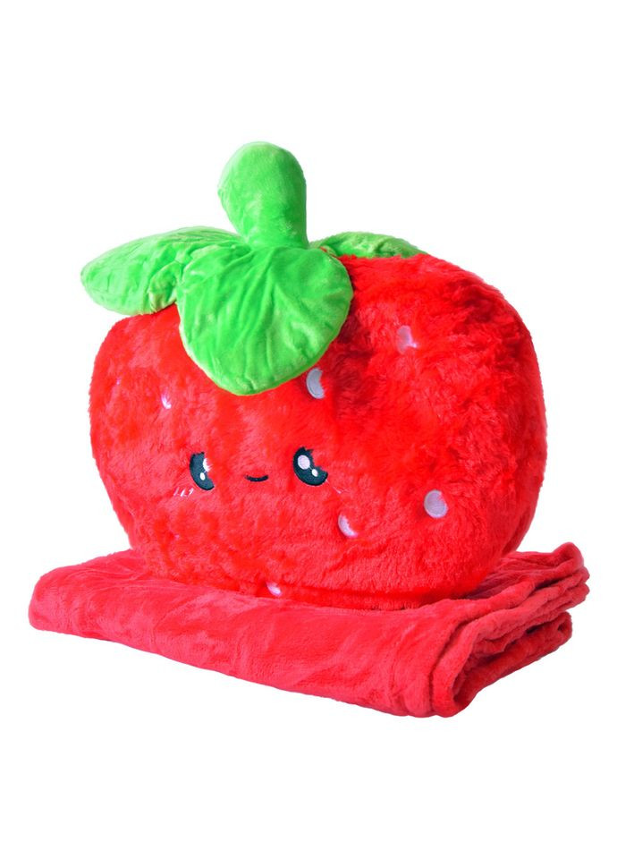 Мягкая игрушка-плед Клубника 40 см для детей от 3 лет универсальная игрушка и одеяло для сна A-Toys (368755698)