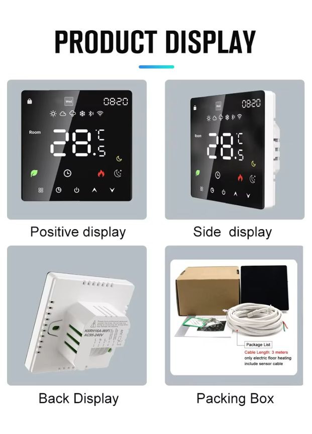 Розумний програмований сенсорний термостат K6H (3A) (Без WIFI) для водяних систем опалення EARU (307802649)