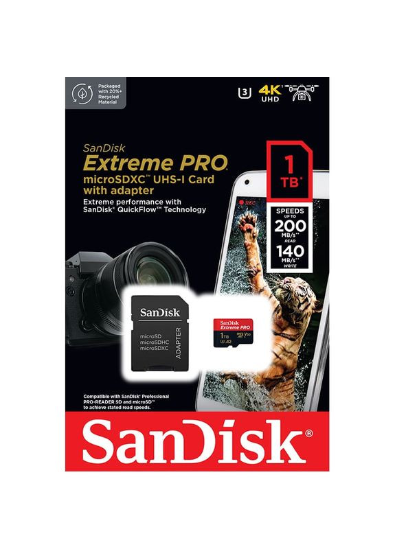 Карта памяти microSDXC 1TB Extreme Pro A2 UHS-I (U3) (SDSQXCD-1T00-GN6MA) SanDisk (327793808)