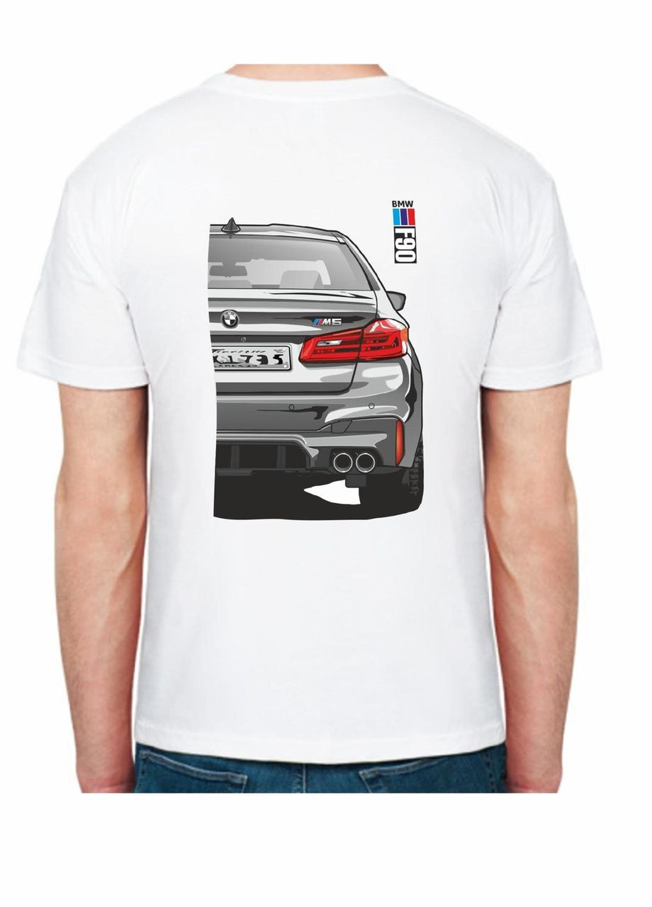 Біла футболка чоловіча з принтом bmw f90 motorsport fr 107290 біла Avtolife
