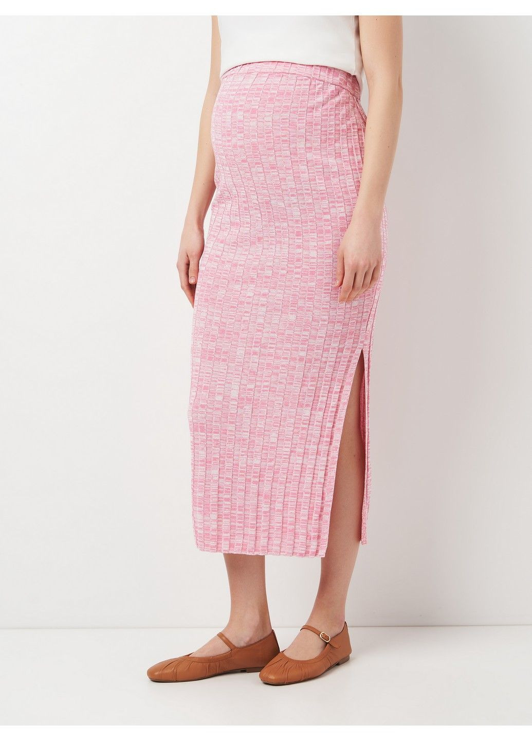 Розовая однотонная юбка для беременных H&M