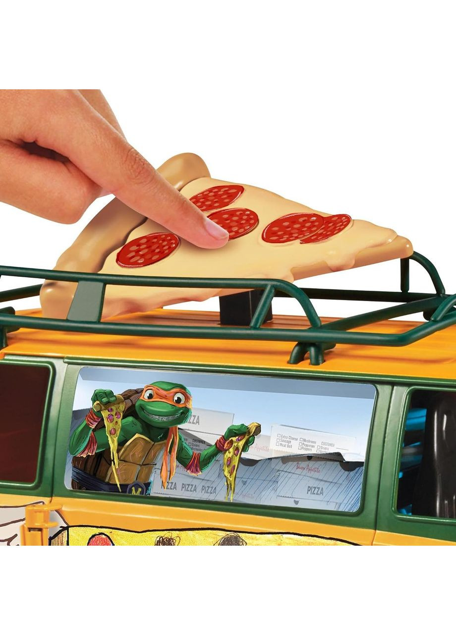Ракушки-ниндзя Боевая машина Фургон доставки пиццы Оригинал Pizza Fire Delivery Van стреляет пиццей TMNT (365251551)