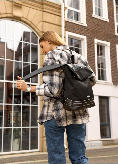 Рюкзак женский из экокожи Rene Balance Черный Sambag (301871984)