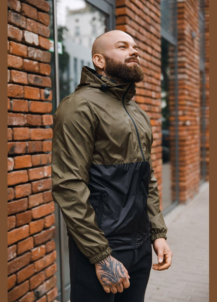 Оливкова (хакі) демісезонна вітровка No Brand ветровка