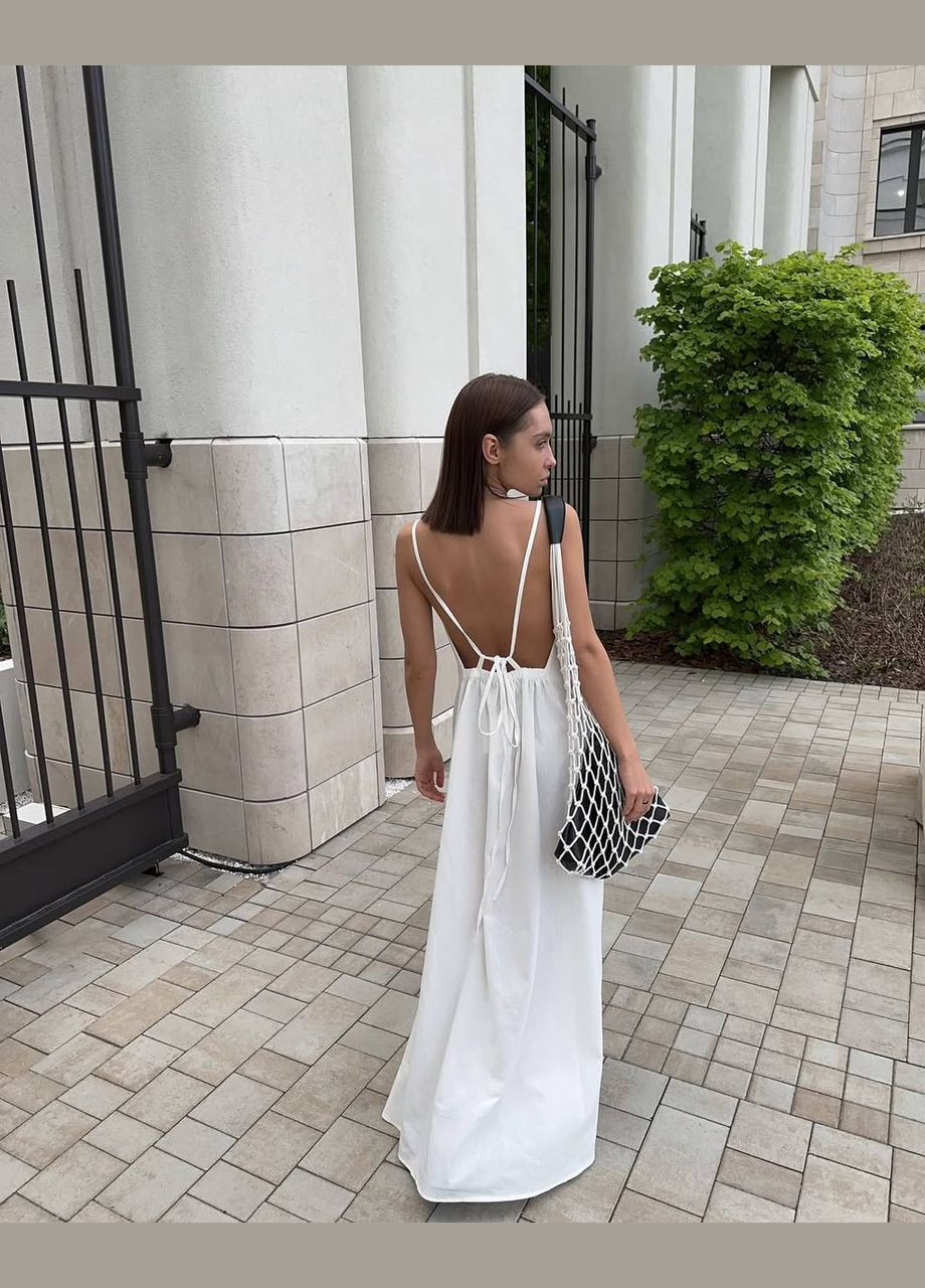 Білий кежуал легкий літній сарафан з льону Adelante однотонна