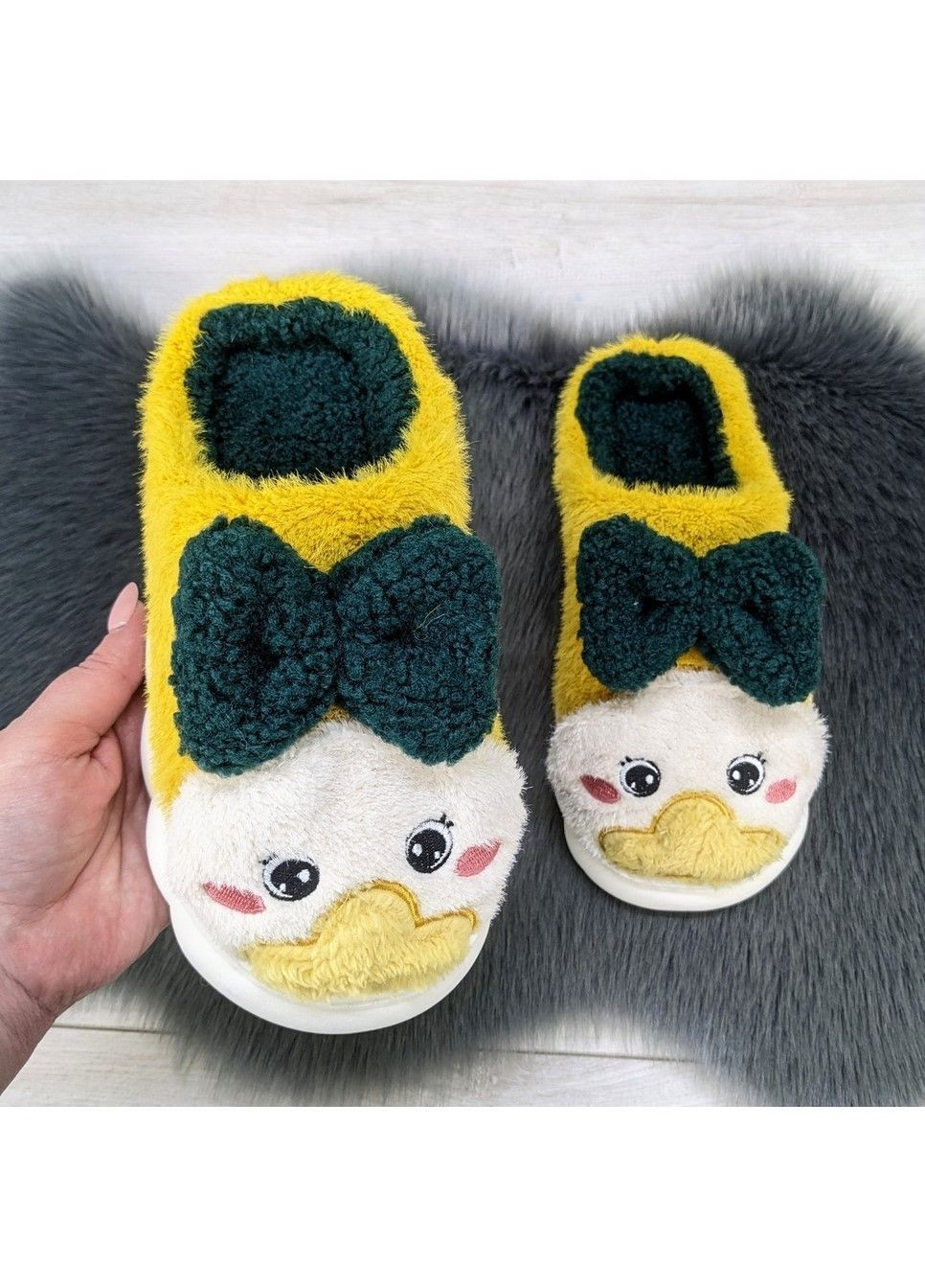 Желтые тапочки женские домашние с уточкой Fashion