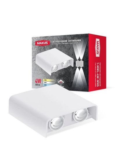 Фасадный светодиодный светильник MWL 4W 3CCT IP65 WH Square Maxus (365802016)
