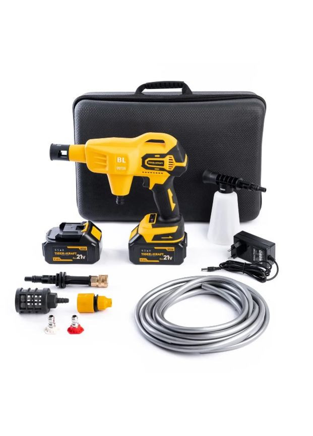 Аккумуляторная бесщеточная мойка TigerKraft высокого давления для авто 21V 4 Ah 40 бар (2104618481) No Brand WSH 28 (322843710)