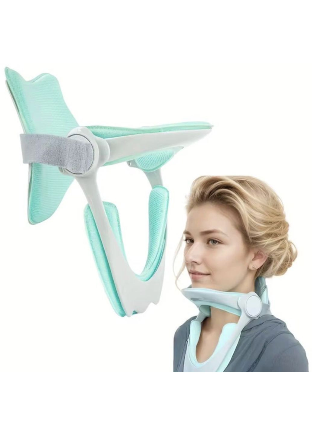 Коректор постави фіксатор корсет на шию бандаж універсальний Premium 1 шт Сірий NPK (367859705)