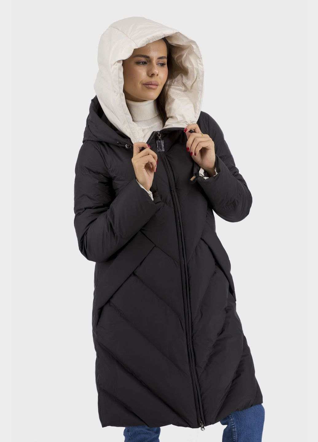 Чорний зимній Пуховик No Brand
